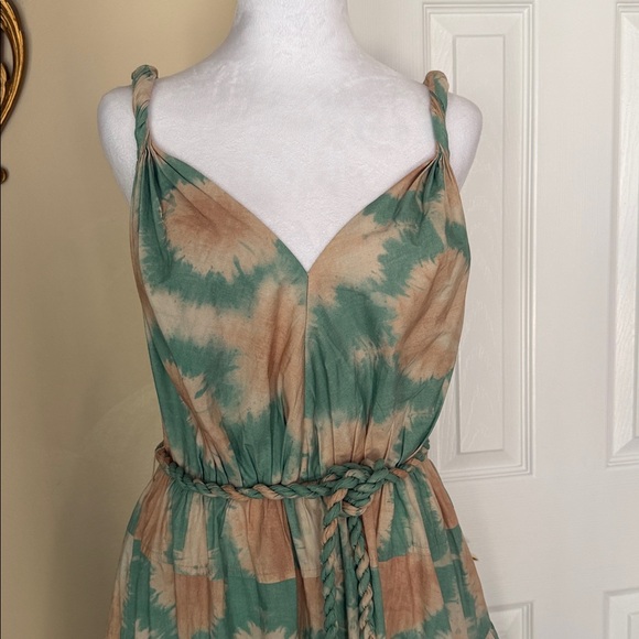 Ulla Johnson Valentina midi-length sundress 100% cotton shibori-inspired W/ belt - Picture 4 of 15